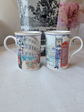 James Sadler Bone China "Piccadilly" Mugs From The London Heritage Collection